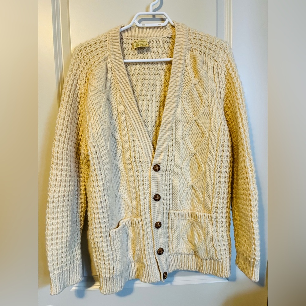 Falcarragh Vintage Fisherman Wool Knit Sweater Size Small